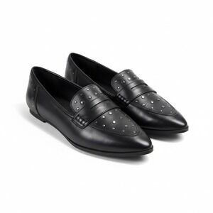 FRYE AND CO Elara Black Studded Pointed Toe Casual Loafer Flats Women's Size 9M